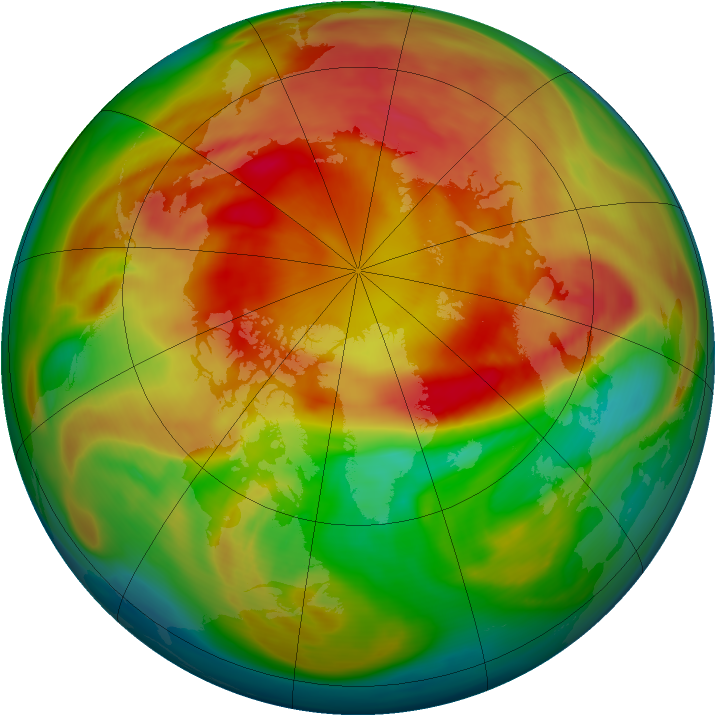 Arctic ozone map for 20 March 2006